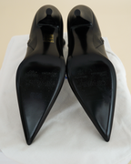 Off-White black leather “Crescent” ankle boots