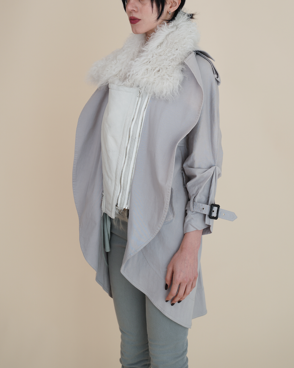 Preen by Thornton Bregazzi Fur & Leather Trench Coat