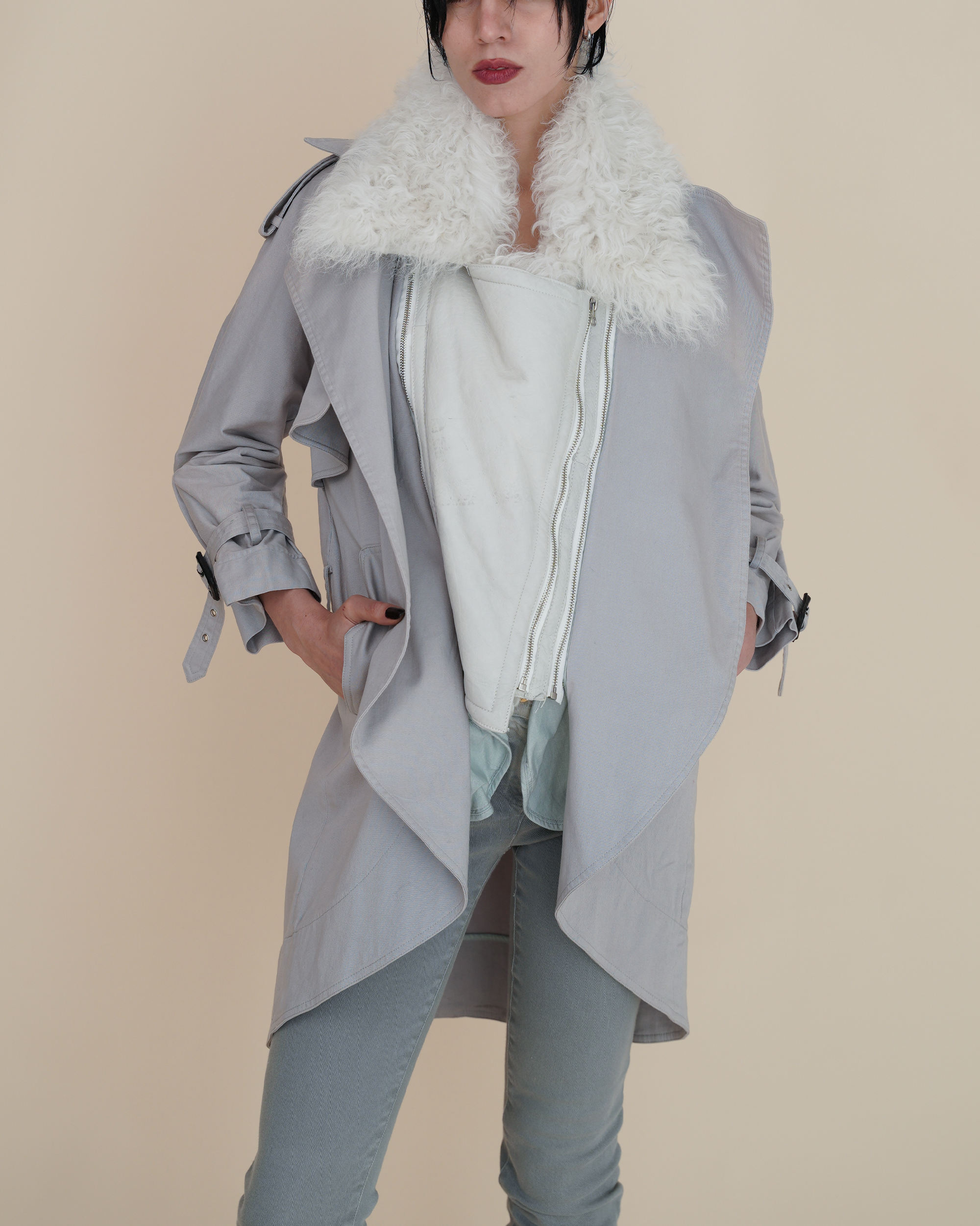 Preen by Thornton Bregazzi Fur & Leather Trench Coat
