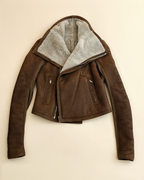 Rick Owens Olmar & Mirta Shearling Cropped Biker Jacket