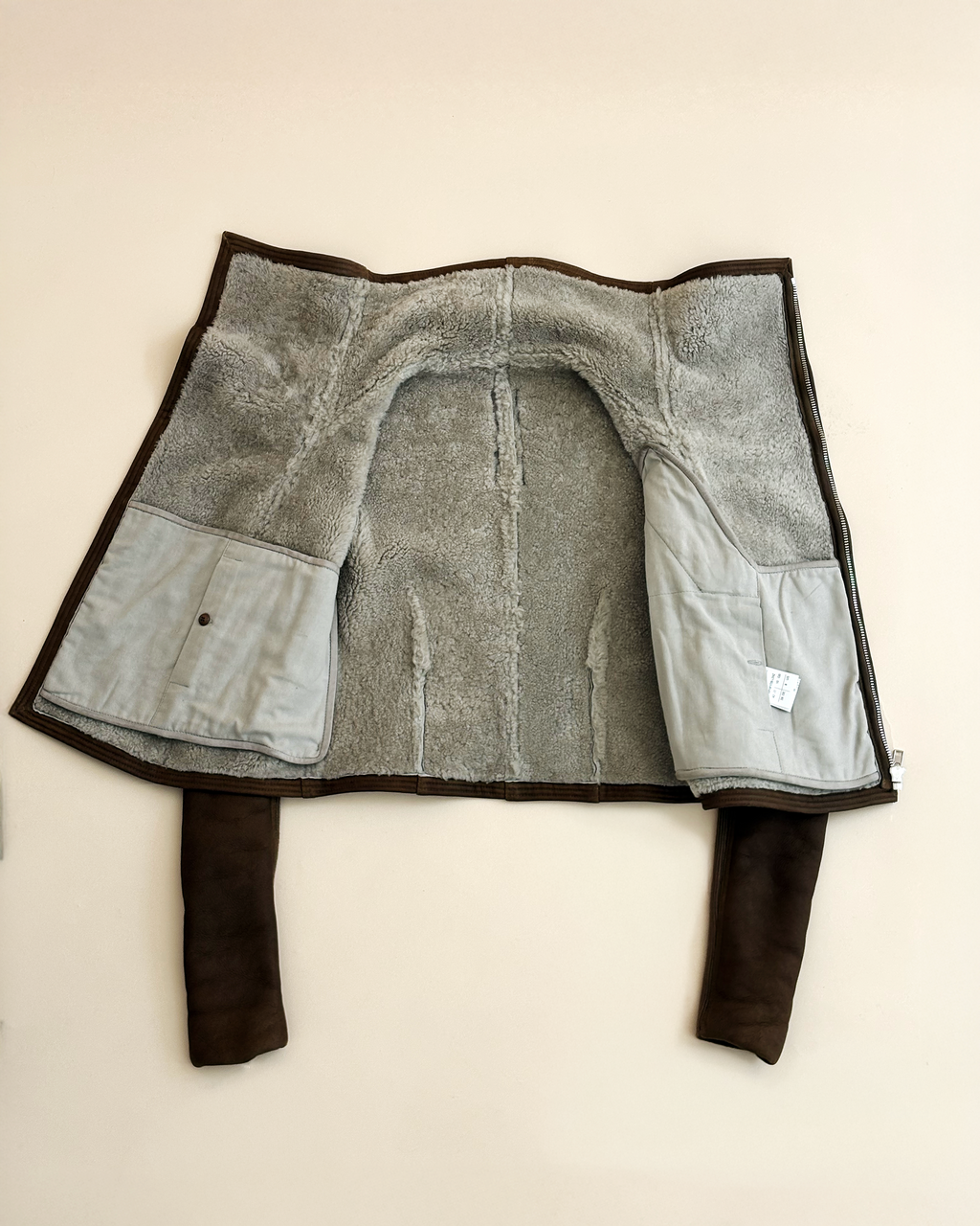 Rick Owens Olmar & Mirta Shearling Cropped Biker Jacket