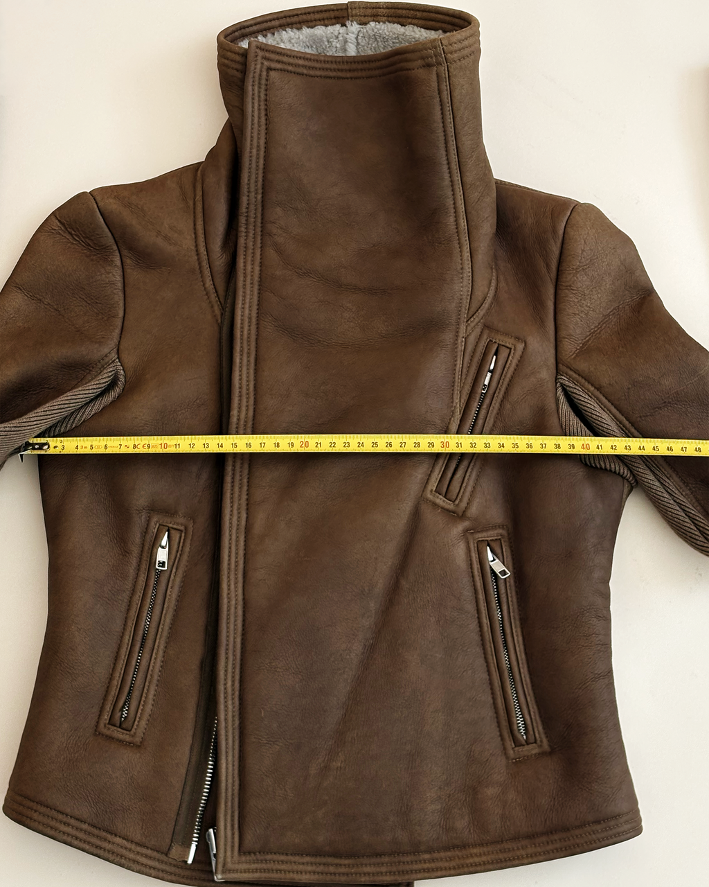 Rick Owens Olmar & Mirta Shearling Cropped Biker Jacket