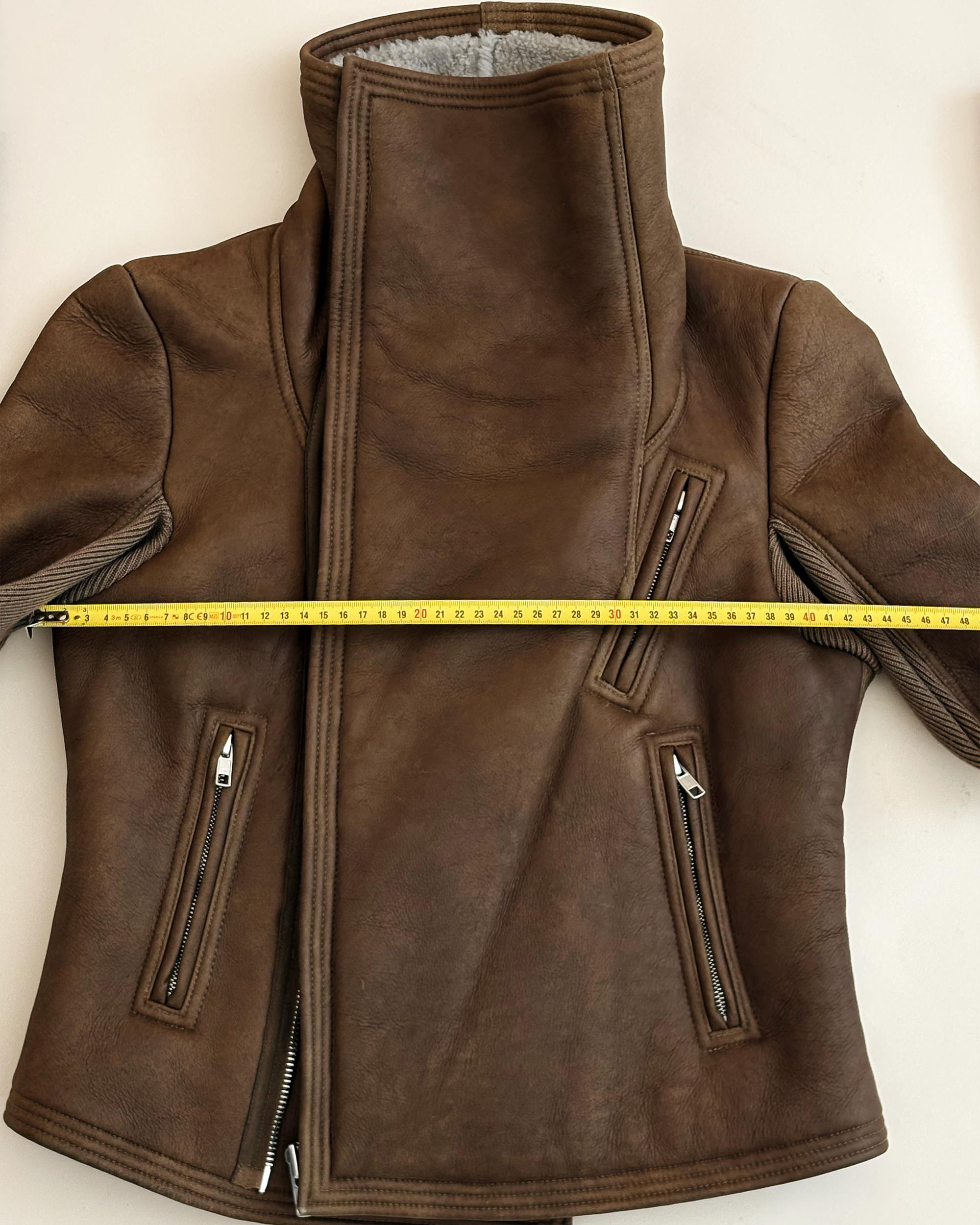 Rick Owens Olmar & Mirta Shearling Cropped Biker Jacket