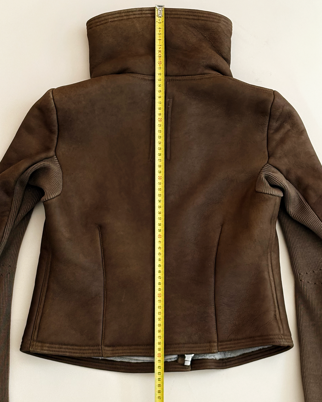 Rick Owens Olmar & Mirta Shearling Cropped Biker Jacket