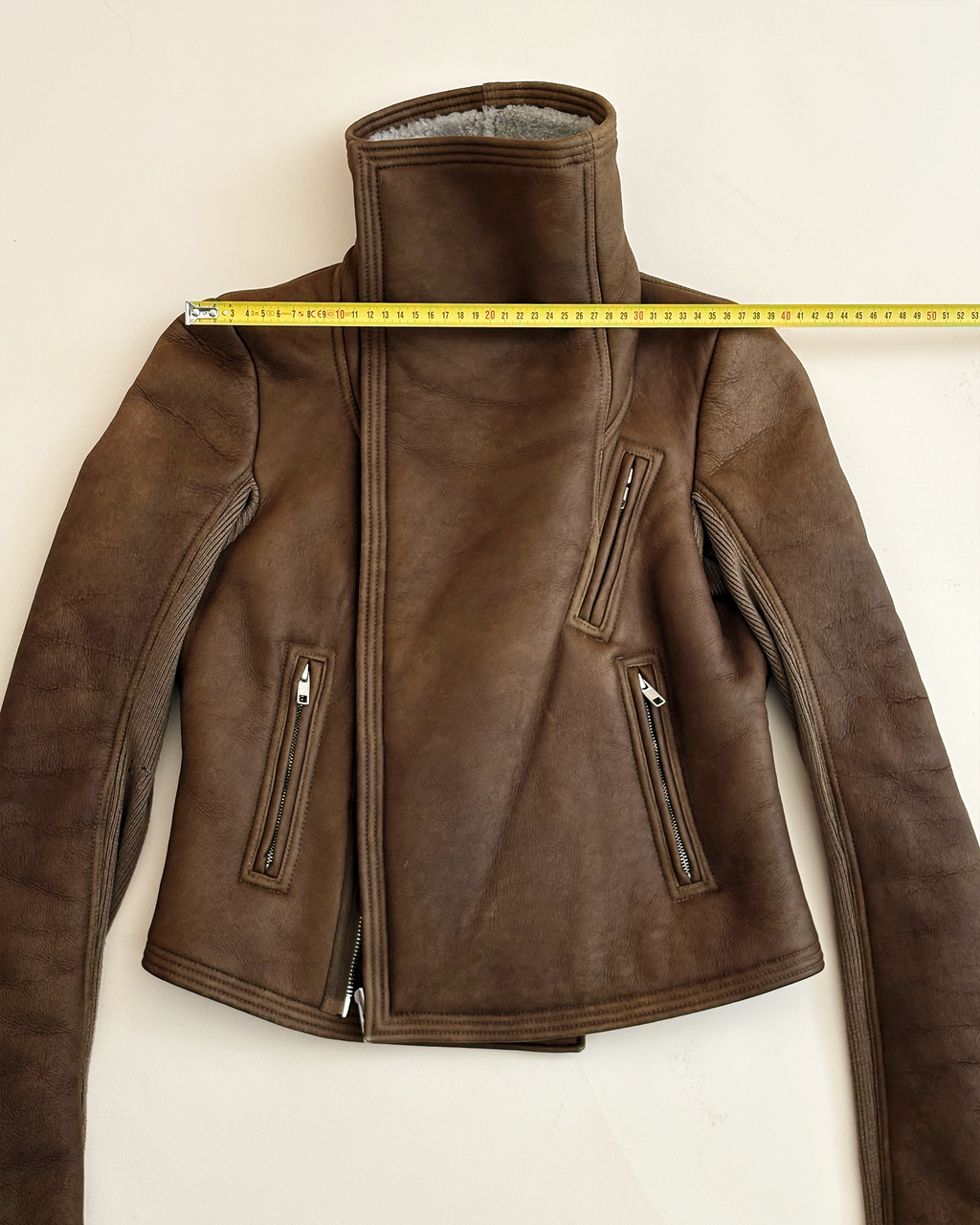 Rick Owens Olmar & Mirta Shearling Cropped Biker Jacket