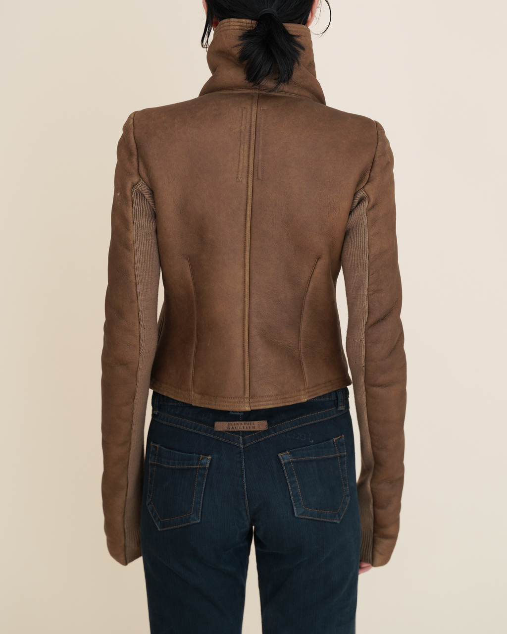Rick Owens Olmar & Mirta Shearling Cropped Biker Jacket