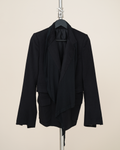 Rick Owens Draped Jersey-Inlay Wool Blazer.