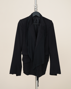 Rick Owens Draped Jersey-Inlay Wool Blazer.