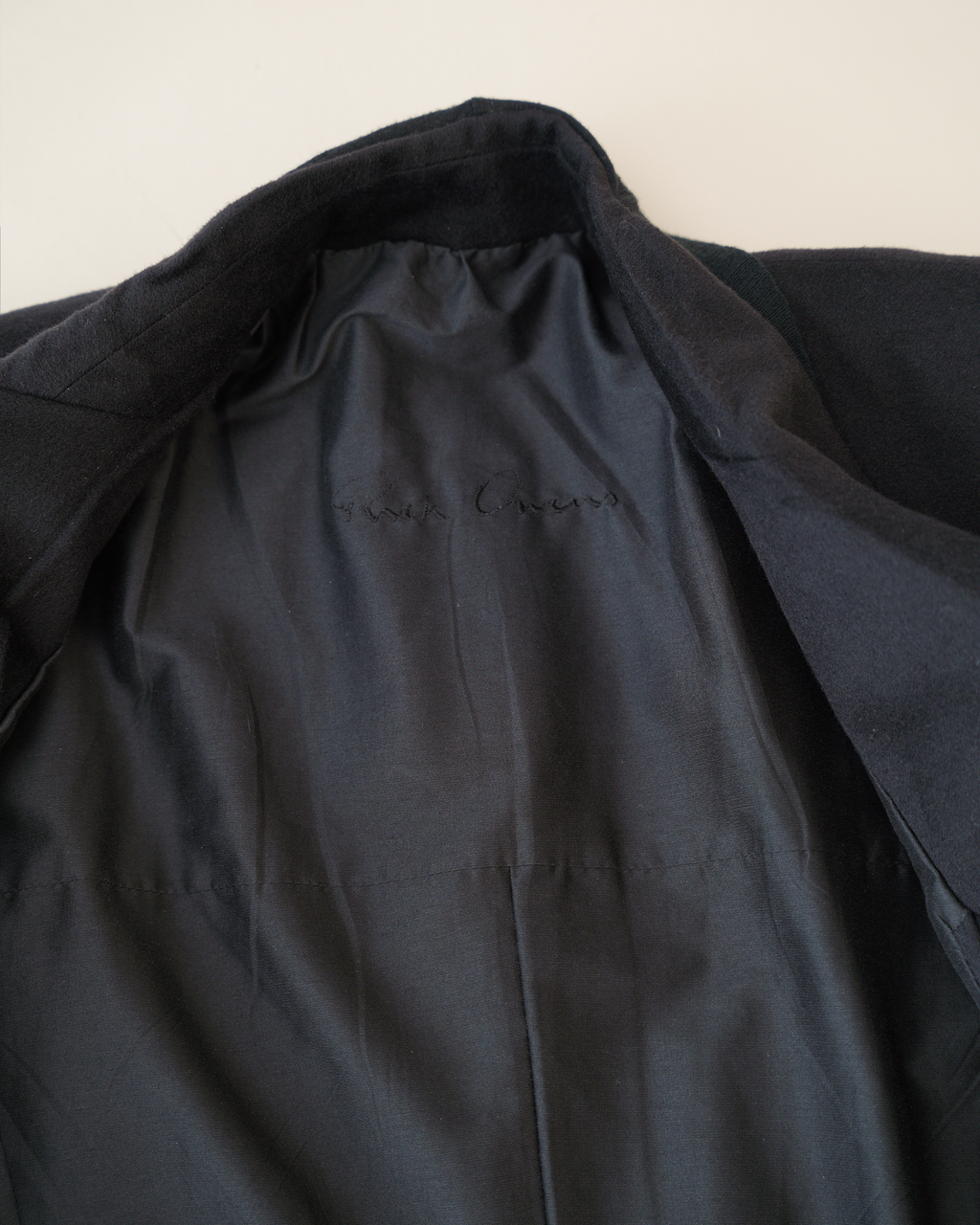 Rick Owens Draped Jersey-Inlay Wool Blazer.