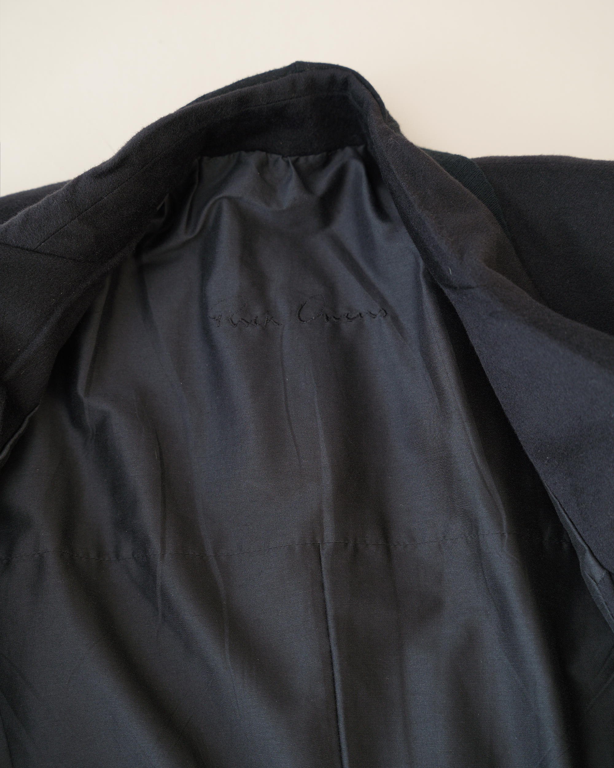 Rick Owens Draped Jersey-Inlay Wool Blazer.