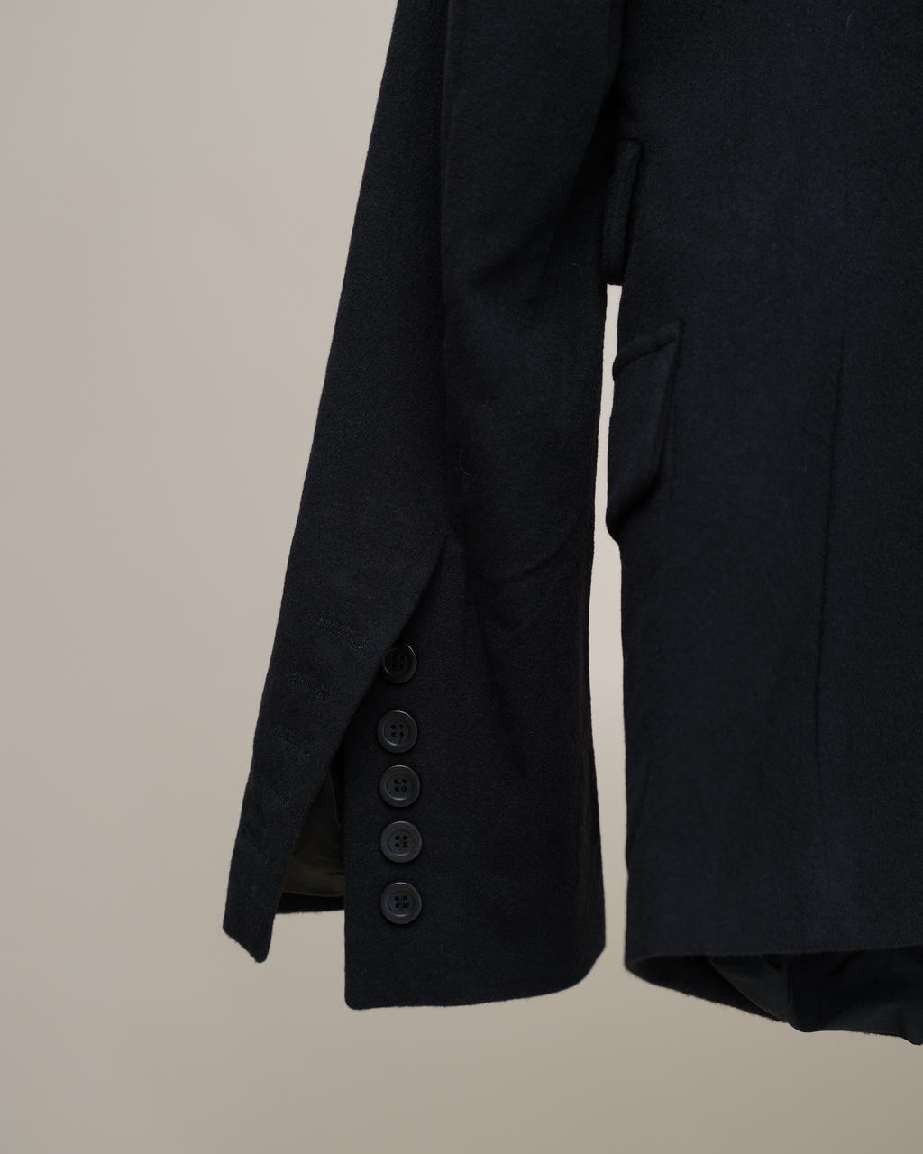Rick Owens Draped Jersey-Inlay Wool Blazer.