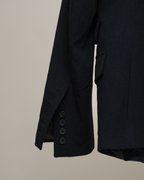 Rick Owens Draped Jersey-Inlay Wool Blazer.