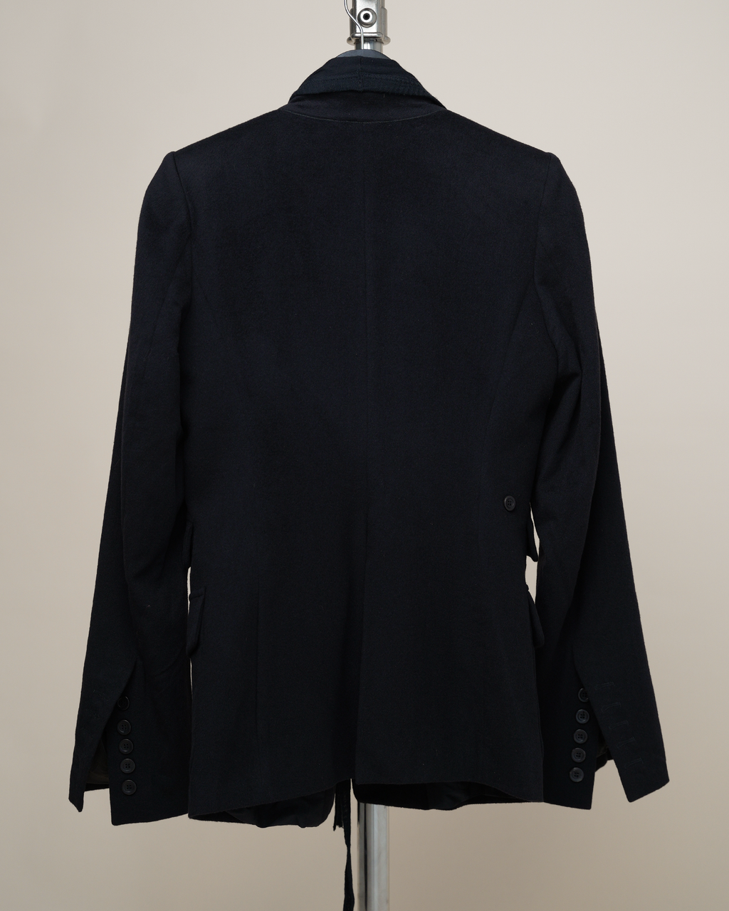 Rick Owens Draped Jersey-Inlay Wool Blazer.