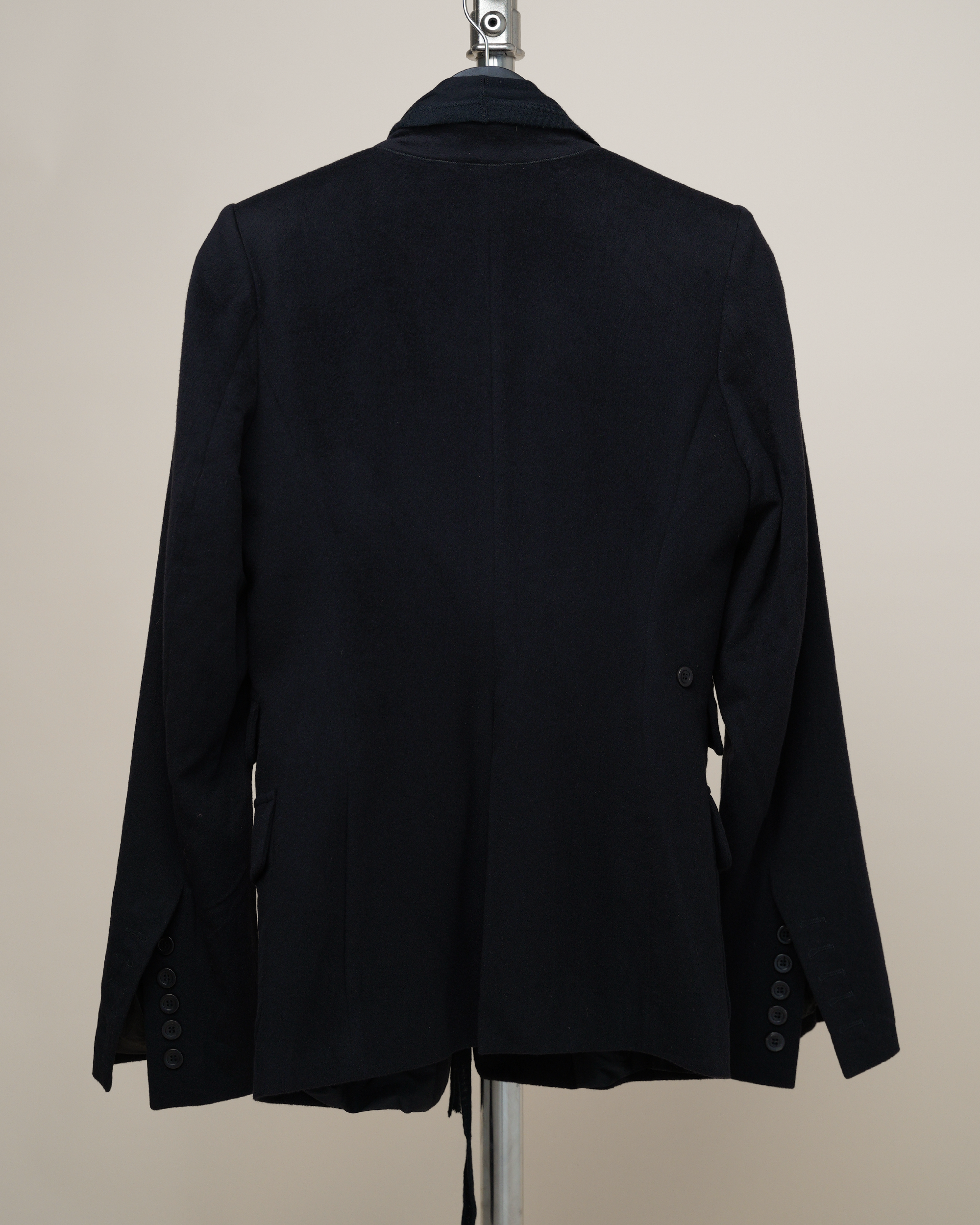 Rick Owens Draped Jersey-Inlay Wool Blazer.