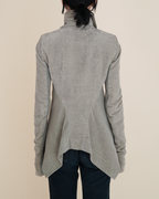 Rick Owens “Mastodon” Asymmetric Funnel-Neck Jacket