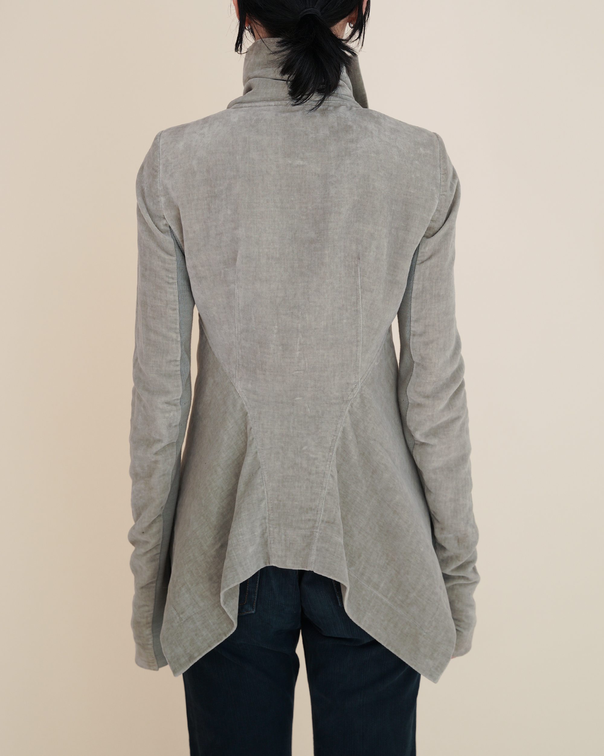 Rick Owens “Mastodon” Asymmetric Funnel-Neck Jacket