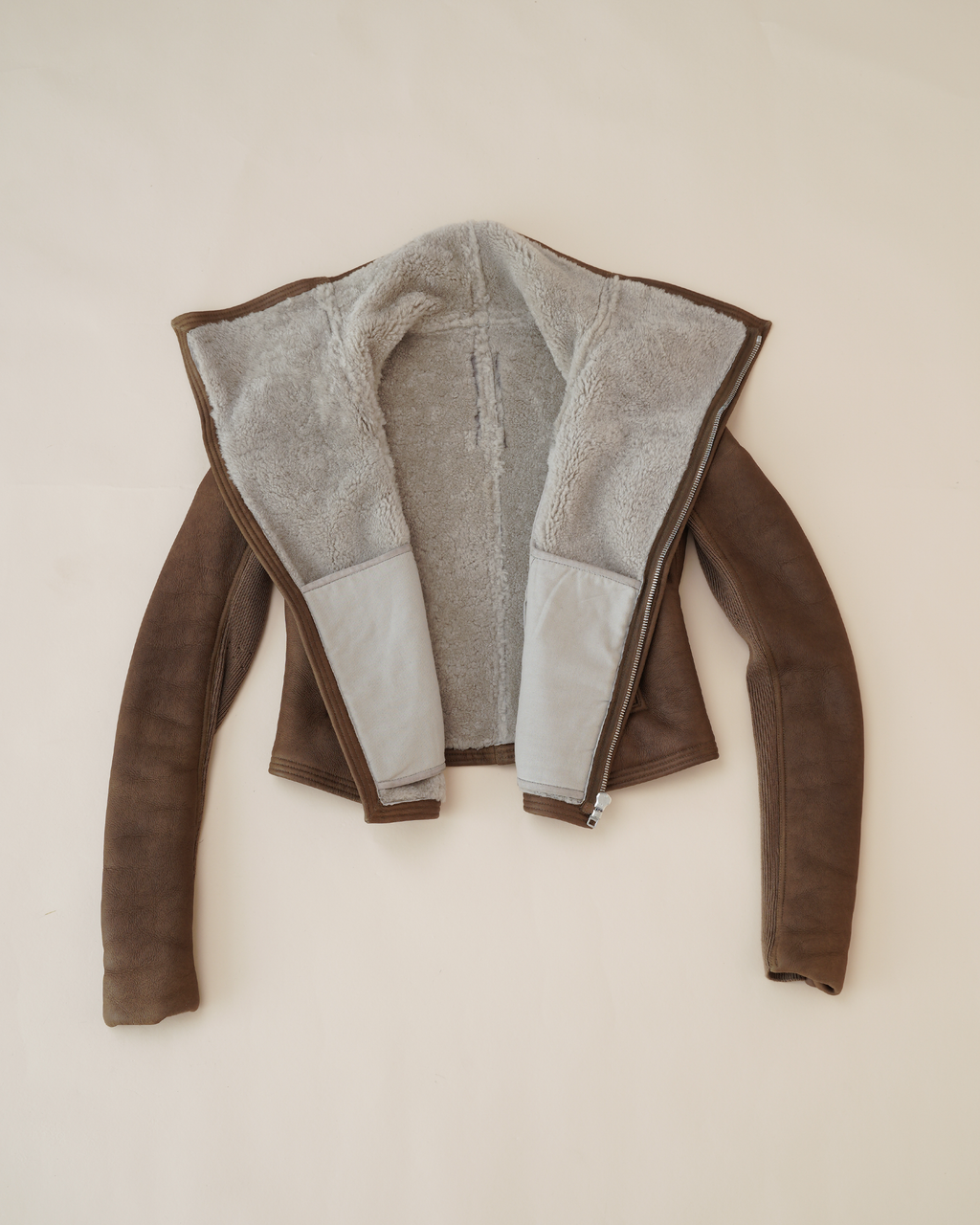 Rick Owens Olmar & Mirta Shearling Cropped Biker Jacket