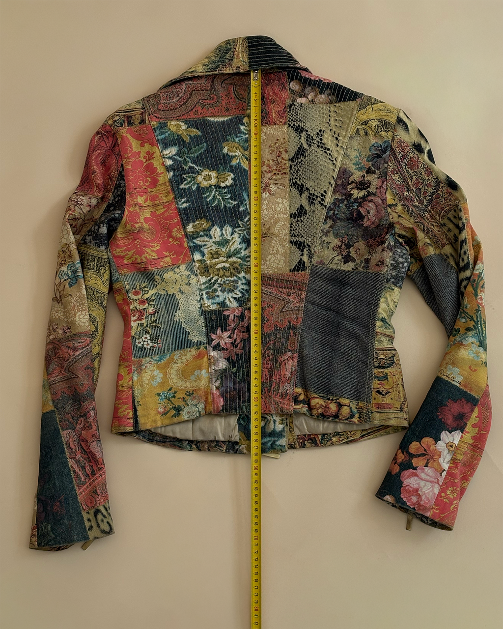 Roberto Cavalli "Patchwork" print biker jacket