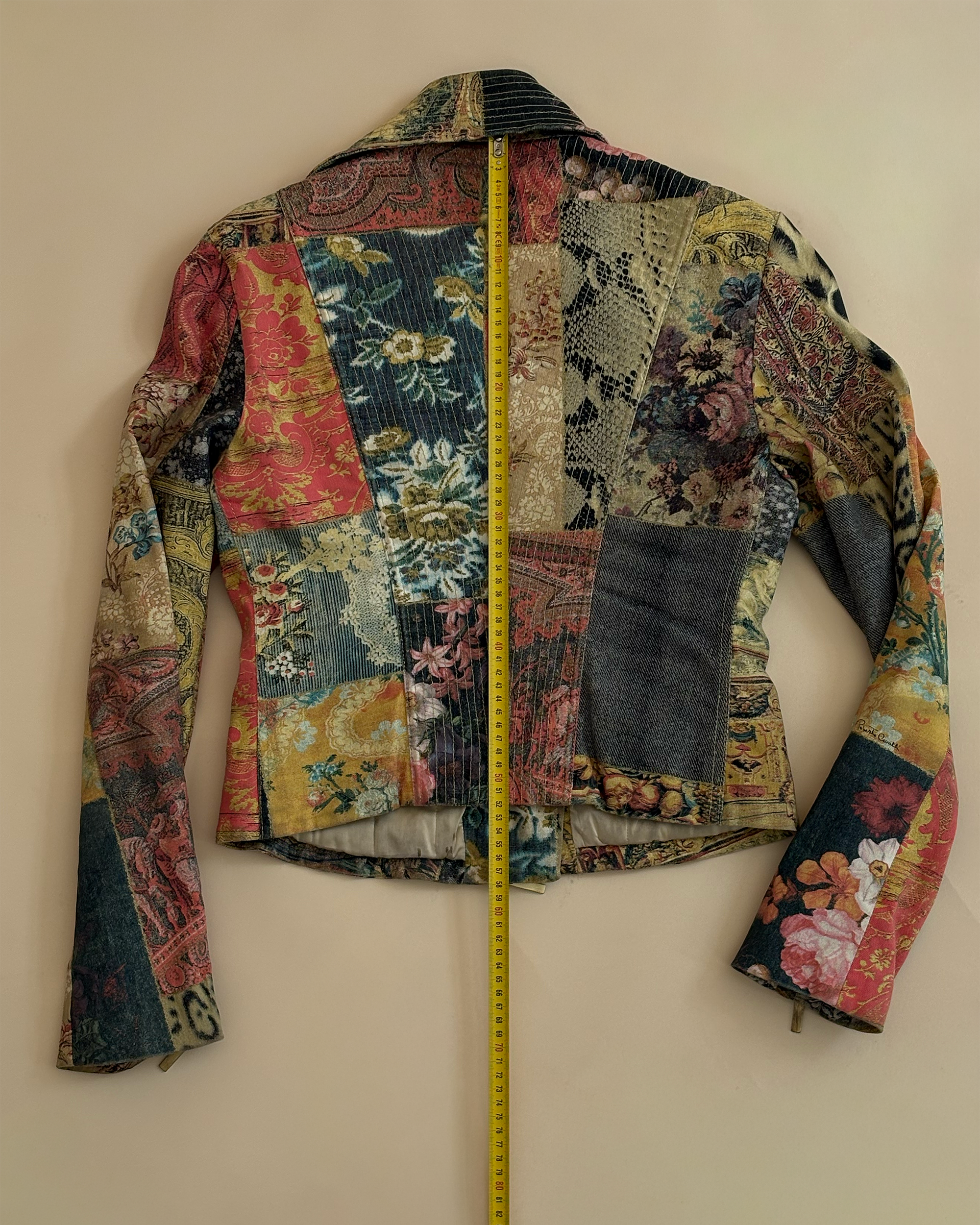 Roberto Cavalli "Patchwork" print biker jacket