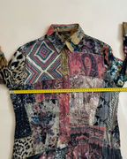 Roberto Cavalli "Patchwork" print silk blouse