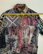 Roberto Cavalli "Patchwork" print silk blouse