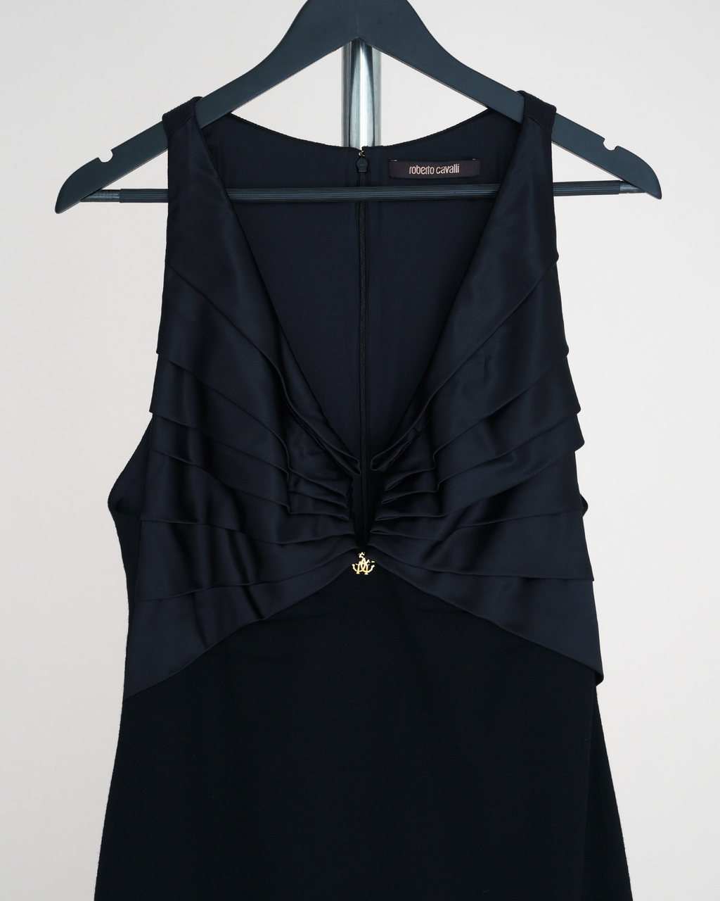 Roberto Cavalli black silk and wool cocktail dress