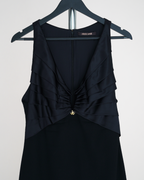 Roberto Cavalli black silk and wool cocktail dress