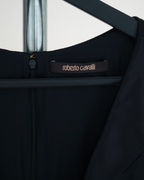 Roberto Cavalli black silk and wool cocktail dress