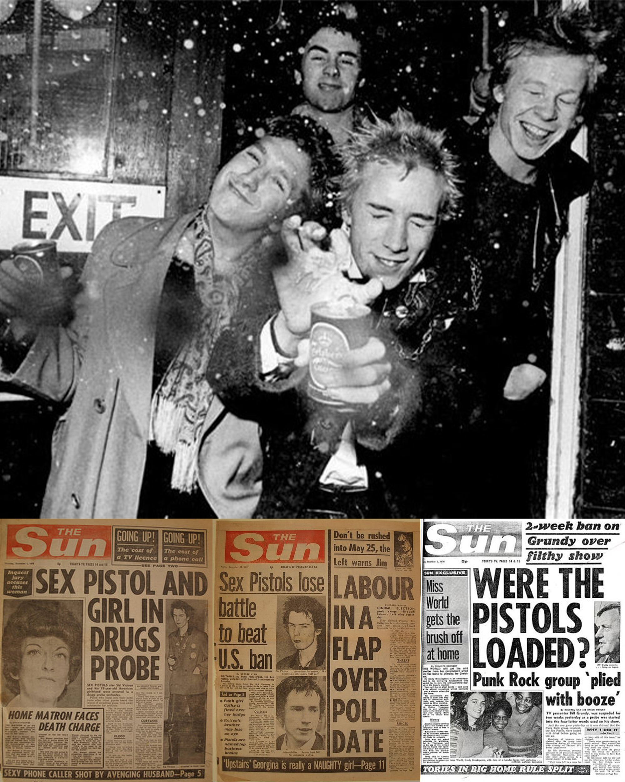 Vintage 1977 Sex Pistols Anti-Facist Hand-Painted Protest T-Shirt