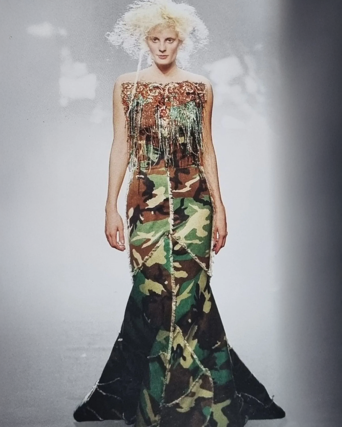 Jean Paul Gaultier Maille Sheer Mesh Camo Bomber & Wrap Sarong Set