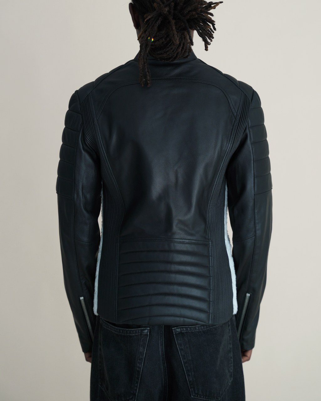 Serge Pariente “Gladiator Nounours” Sherpa-Panelled Leather Biker Jacket