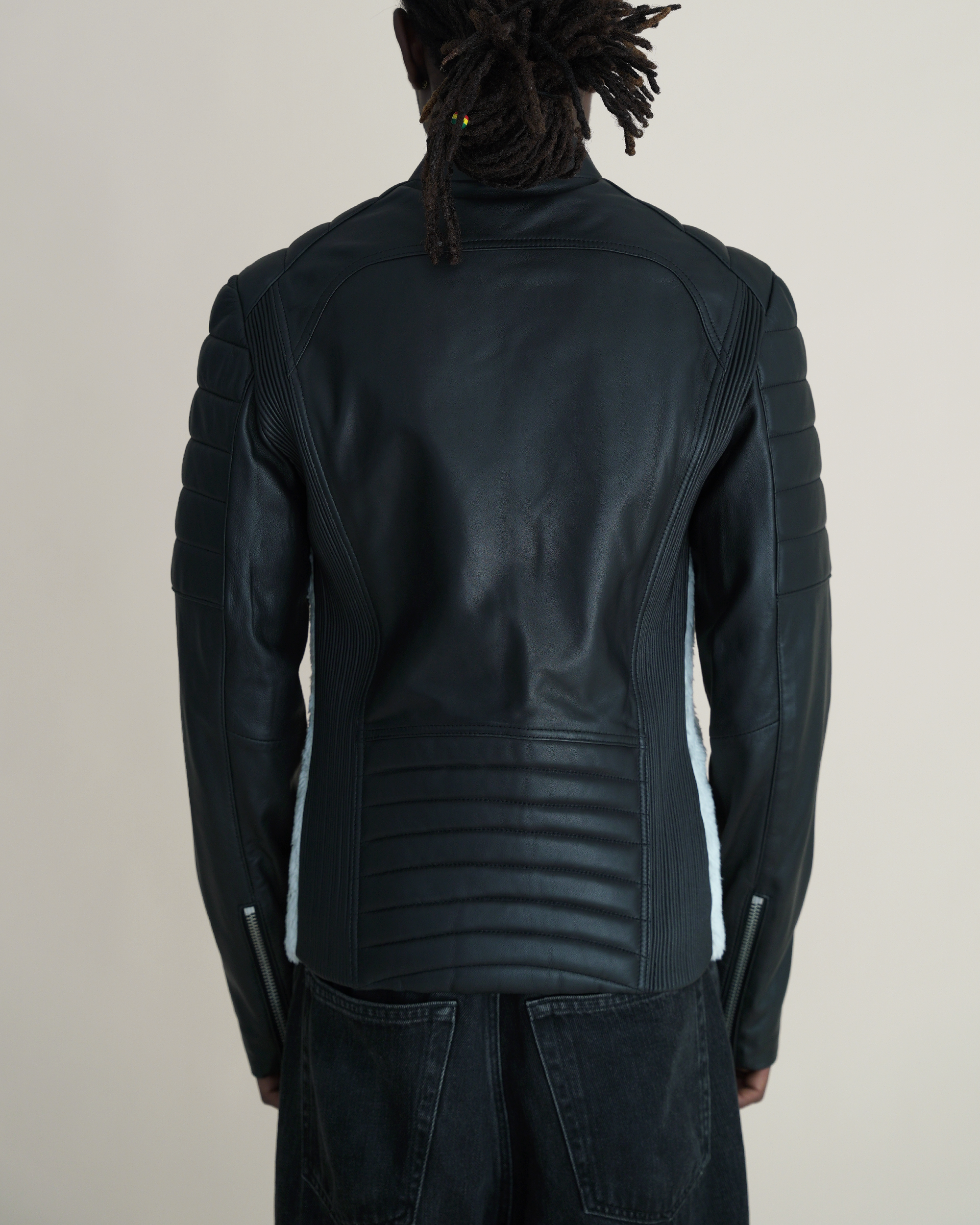 Serge Pariente “Gladiator Nounours” Sherpa-Panelled Leather Biker Jacket