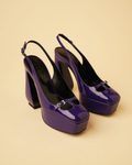 Si Rossi by Sergio Rossi Purple Patent Leather Platform Pumps