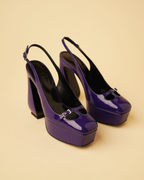 Si Rossi by Sergio Rossi Purple Patent Leather Platform Pumps