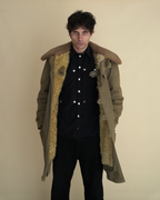 Vintage 1940s Swedish Army “Livpäls” Sheepskin-Lined Field Coat