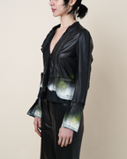 Sylvie Schimmel Paris Spray-Paint Lambskin Leather Jacket.