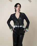 Sylvie Schimmel Paris Spray-Paint Lambskin Leather Jacket.