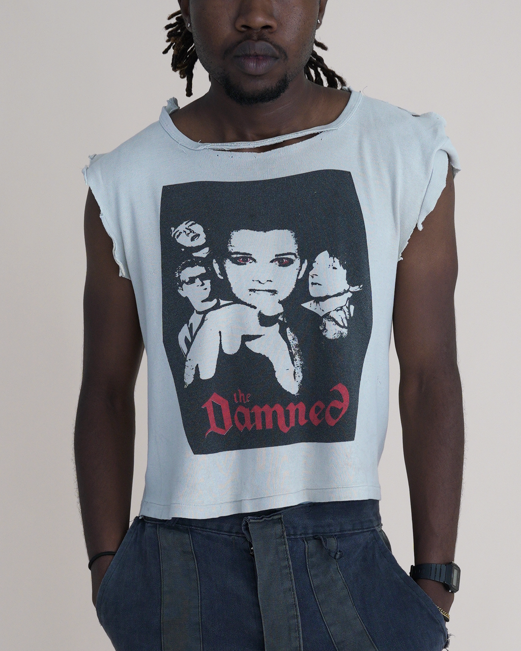 Vintage 1977 The Damned DIY-Customised Slashed Punk Sweatshirt