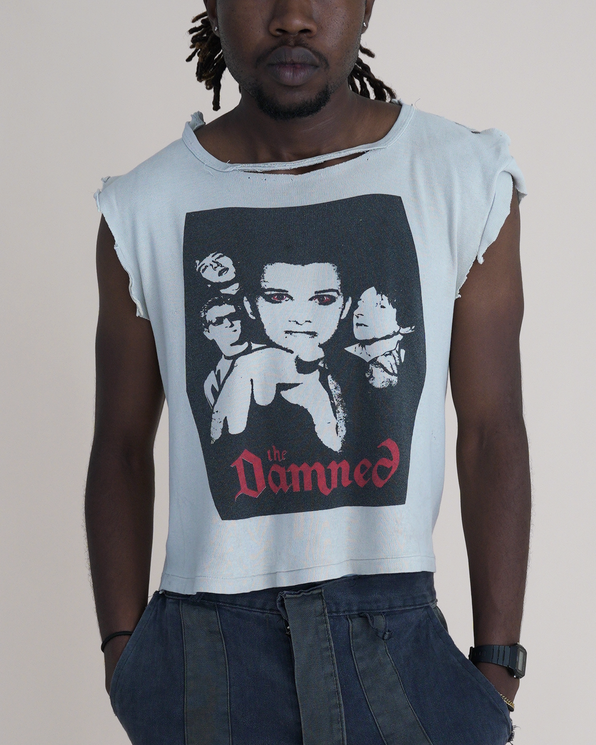 Vintage 1977 The Damned DIY-Customised Slashed Punk Sweatshirt