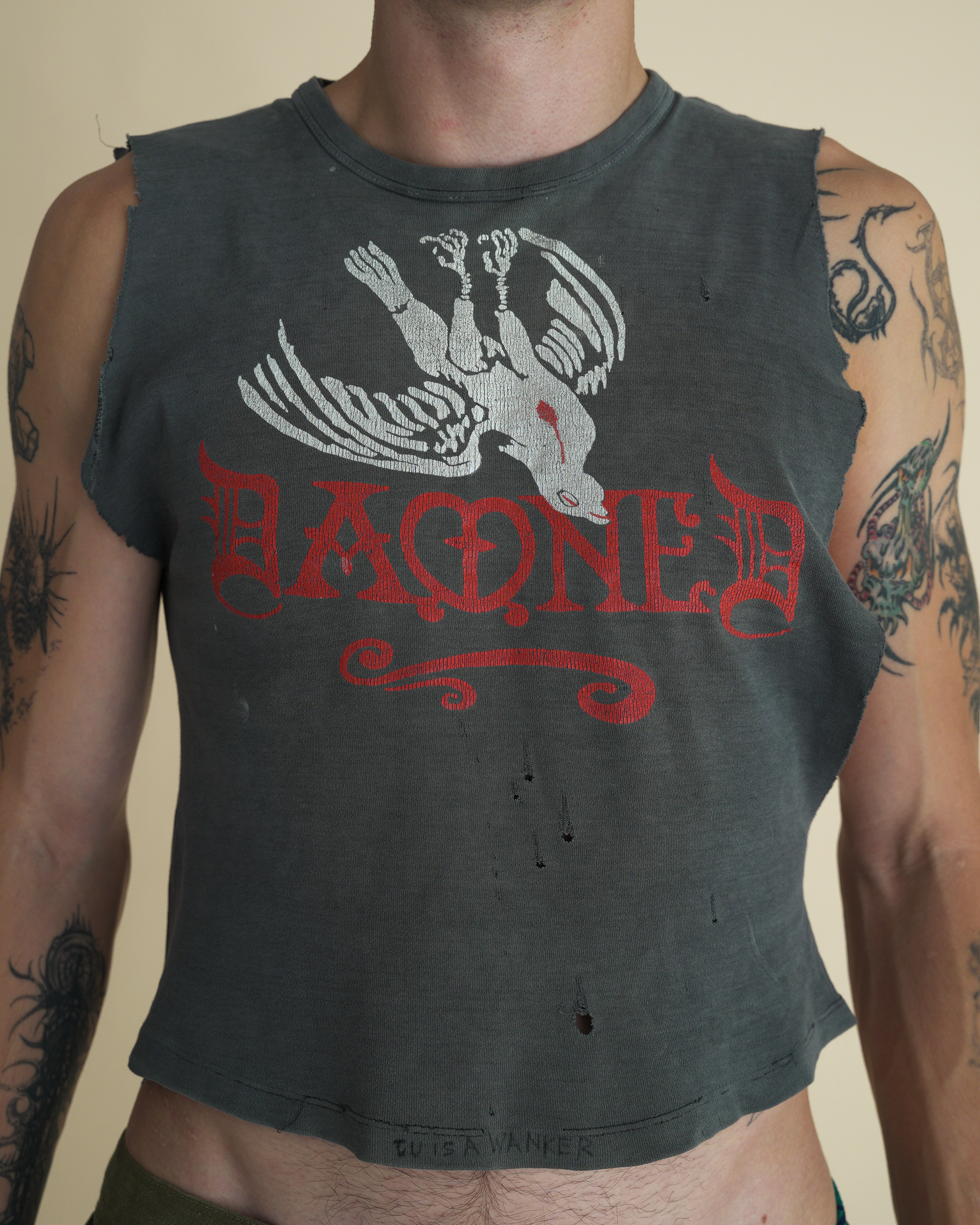 Vintage 1977–1979 The Damned “Stretcher Case” Trashed Punk Muscle T-Shirt