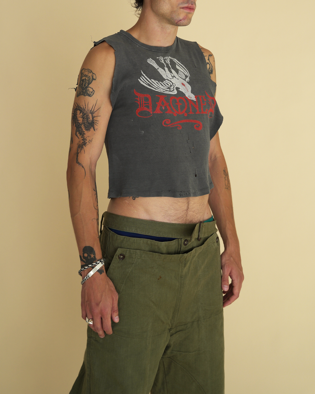 Vintage 1977–1979 The Damned “Stretcher Case” Trashed Punk Muscle T-Shirt