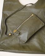 Tom Ford olive green leather "Alix" tote bag