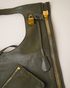 Tom Ford olive green leather "Alix" tote bag