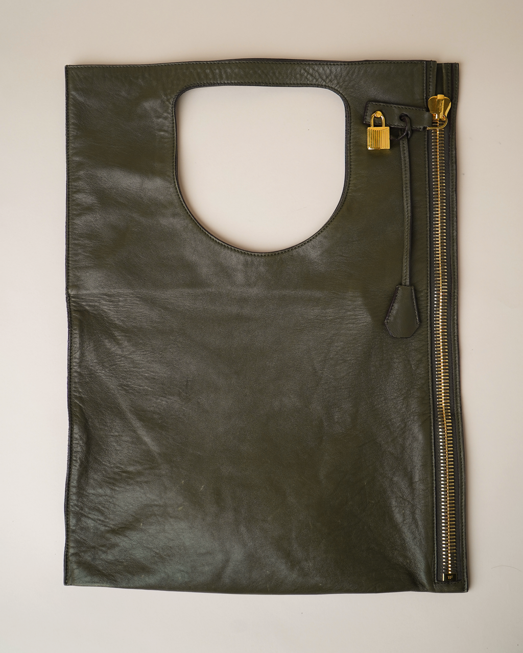 Tom Ford olive green leather "Alix" tote bag
