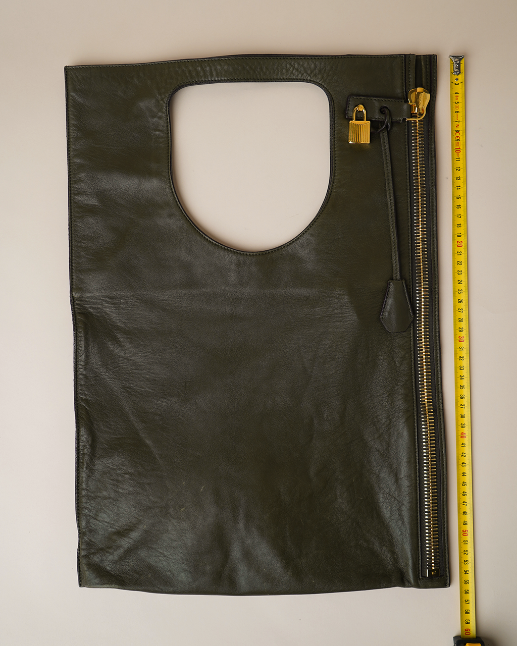 Tom Ford olive green leather "Alix" tote bag