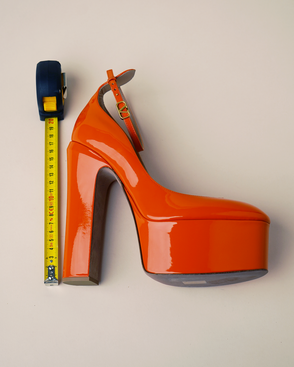 Valentino Garavani Orange Patent Leather Platform Pumps