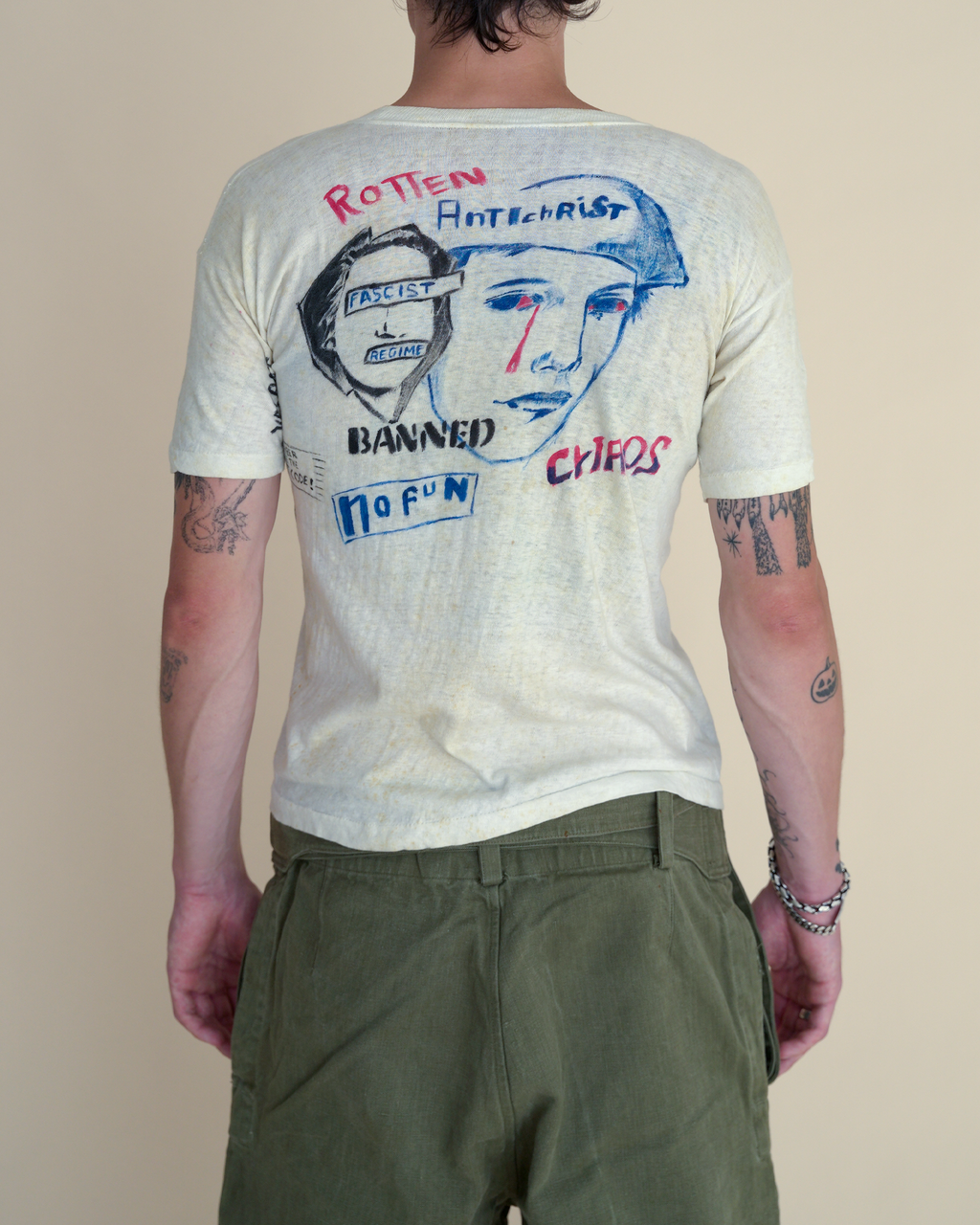 1977 Hand-Painted Sex Pistols / Anti-Fascist Fan T-Shirt