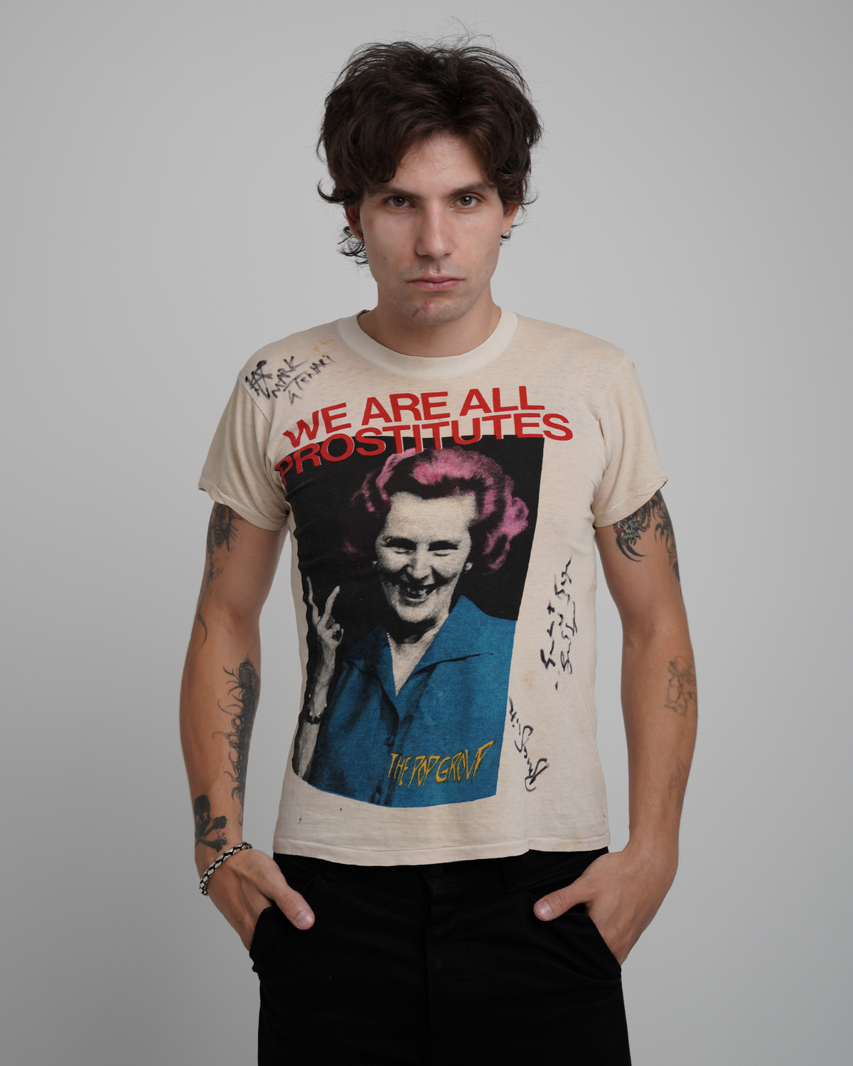 1979 The Pop Group 'We Are All Prostitutes' T-Shirt – Signed by Mark Stewart & Band