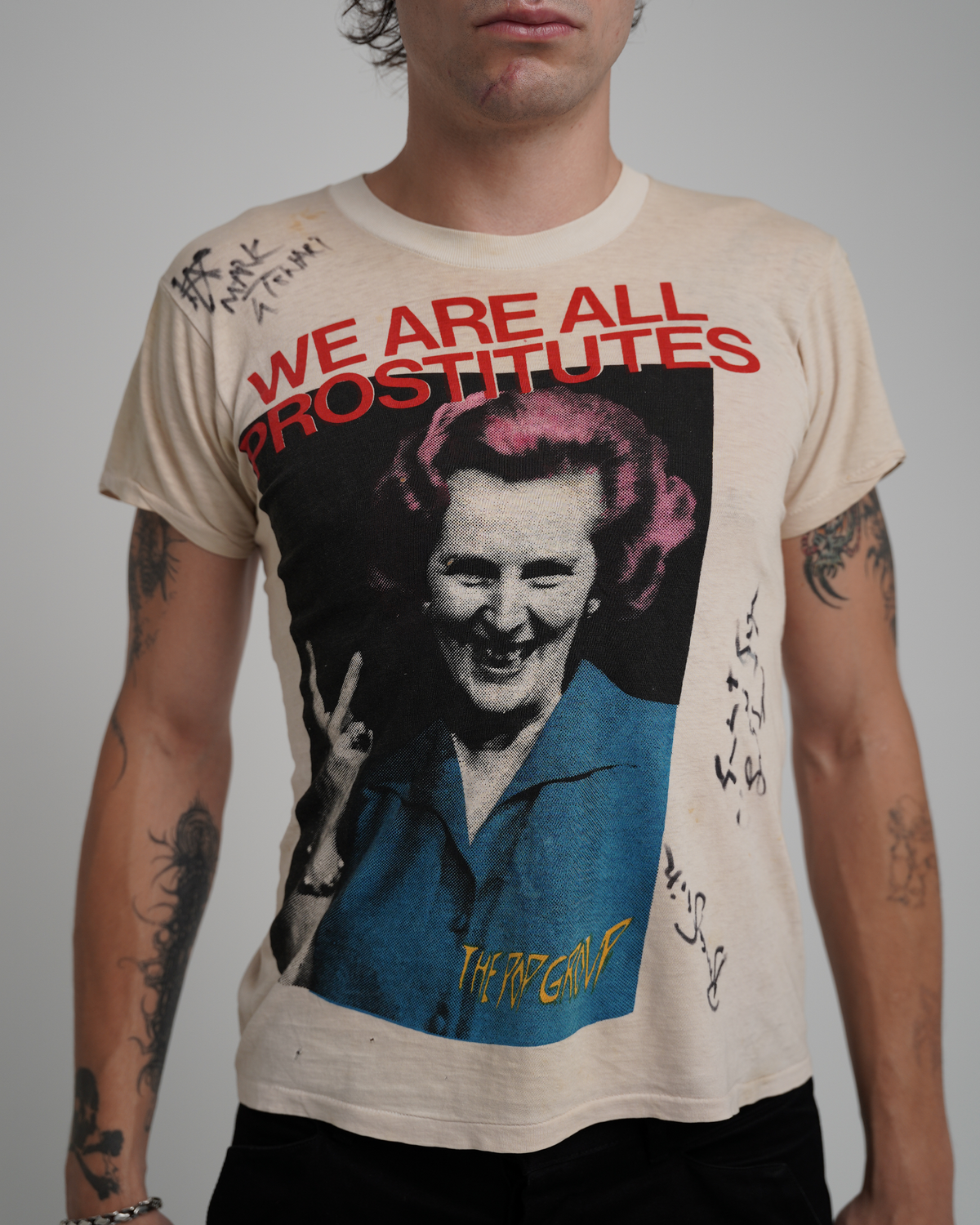 1979 The Pop Group 'We Are All Prostitutes' T-Shirt – Signed by Mark Stewart & Band