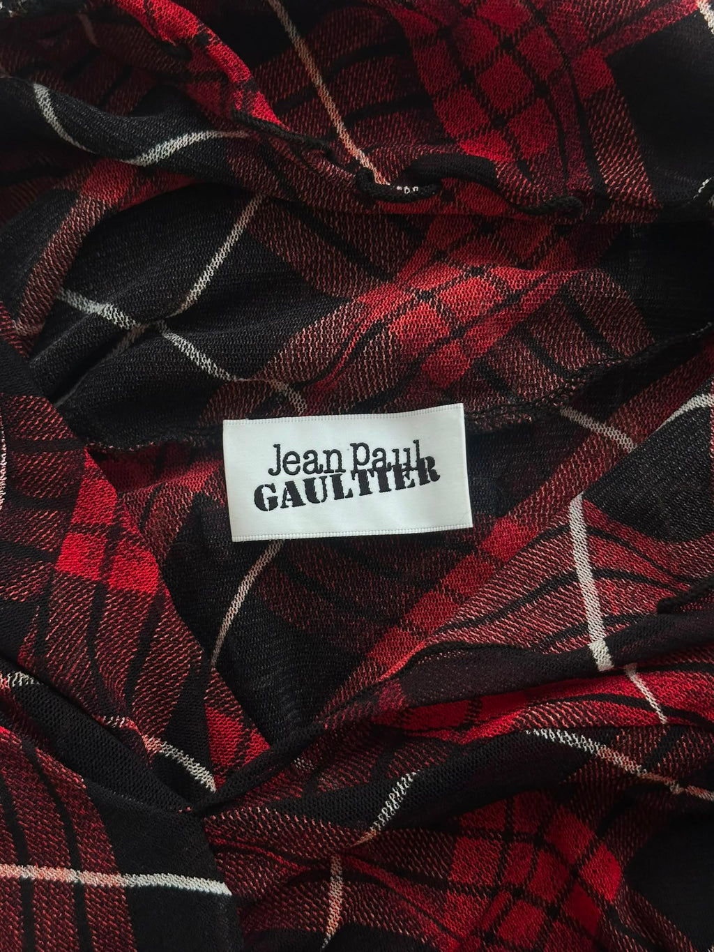 Jean Paul Gaultier 2-Piece Tartan Plaid Mesh Kilt Set